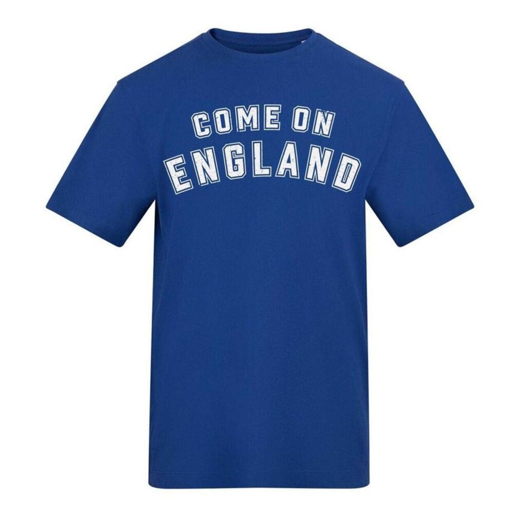 England Unisex Adult England World Cup Graphic Print Cotton Blend T-Shirt / Blue